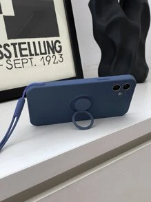 Vỏ điện thoại trơn có giá đỡ nhẫn - Màu xanh lam - Xem 4