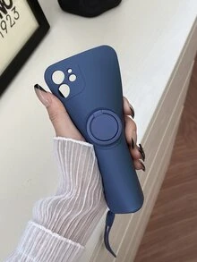 Vỏ điện thoại trơn có giá đỡ nhẫn - Màu xanh lam - Xem 5