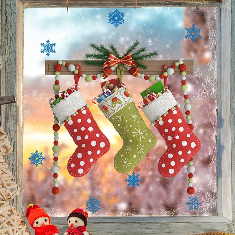 

1pc Christmas Cartoon Graphic Wall Sticker, Multicolor