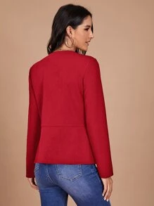 SHEIN Clasi Thời trang nữ Mùa Xuân Cổ điển Đỏ  Áo vest Đối với Hằng ngày Commute - Đỏ - Xem 2