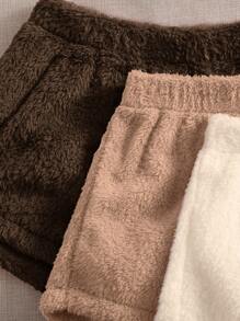 6入組素色法蘭絨背心上衣和短褲休閒服套裝 - 彩色 - 查看 3