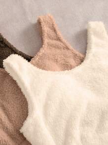 6入組素色法蘭絨背心上衣和短褲休閒服套裝 - 彩色 - 查看 5