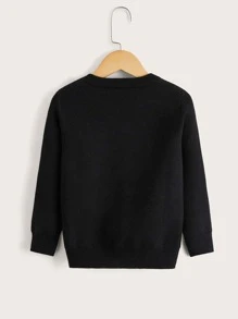 Toddler Girls Cartoon Pattern Jumper - Black - View 2