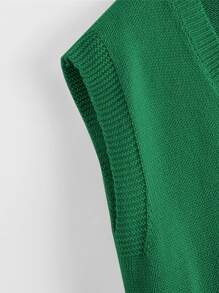 SHEIN Unity Top tejido escote V - Verde - Ver 4