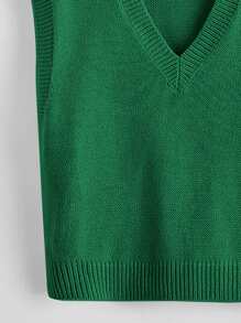 SHEIN Unity Top tejido escote V - Verde - Ver 5