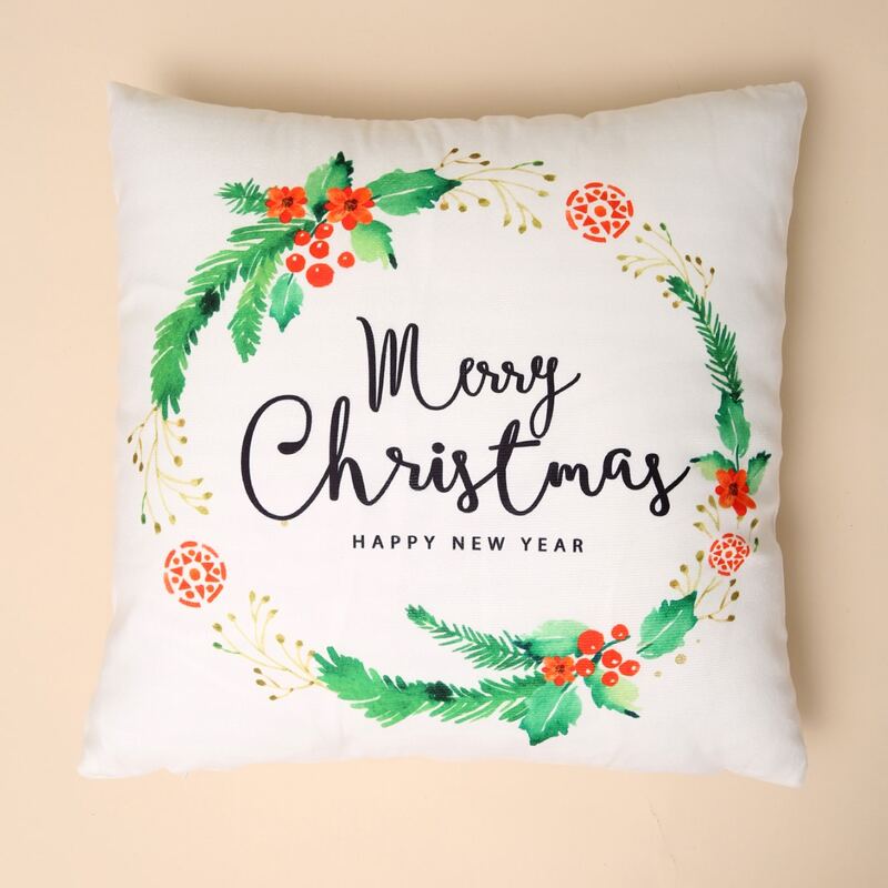 

Christmas Letter Graphic Cushion Cover Without Filler, Multicolor