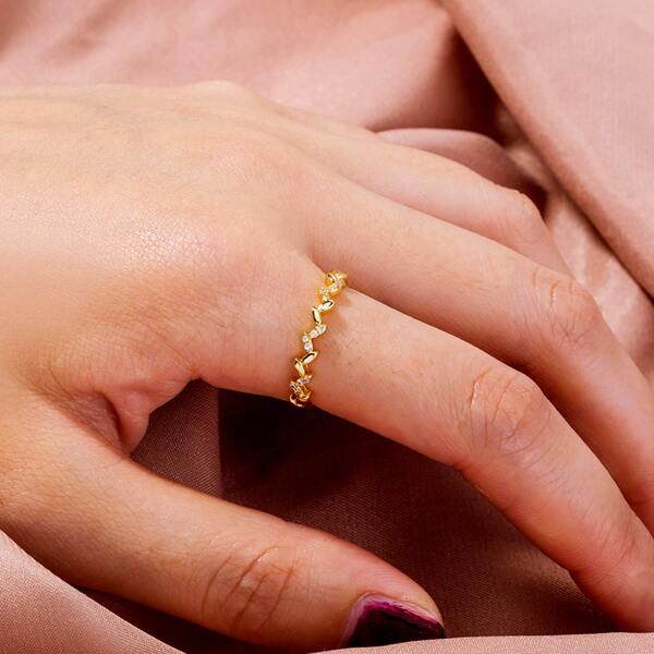 

Rhinestone Decor Ring, Gold