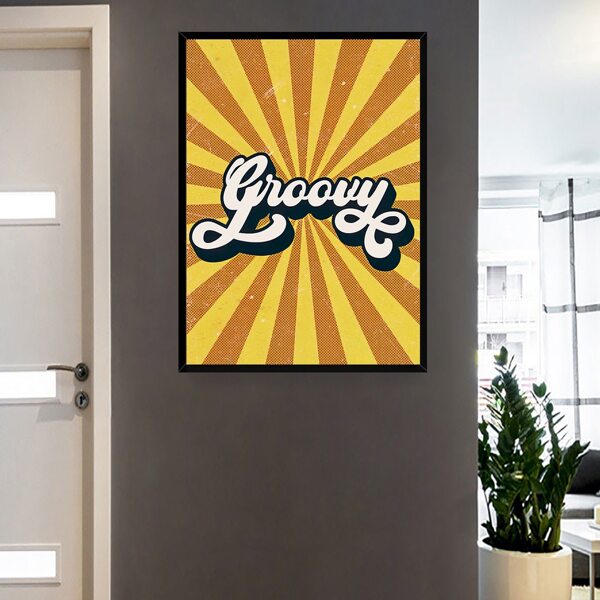 

Letter Graphic Unframed Painting, Multicolor