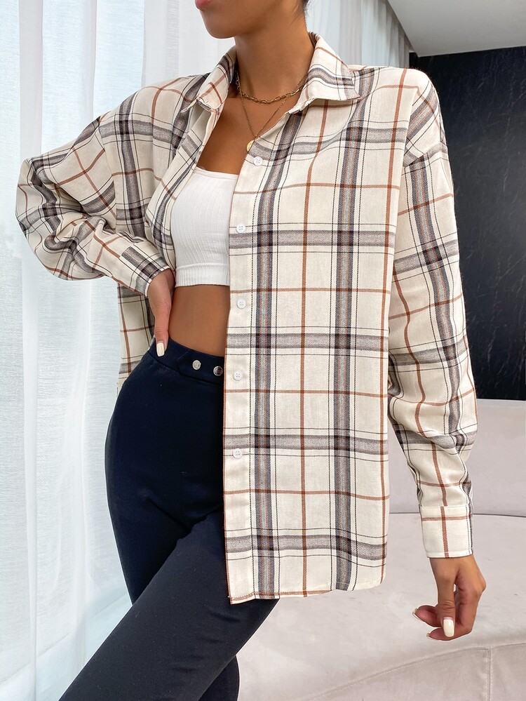 Chiquease Drop Shoulder Plaid Shirt - Multicolor - View 5