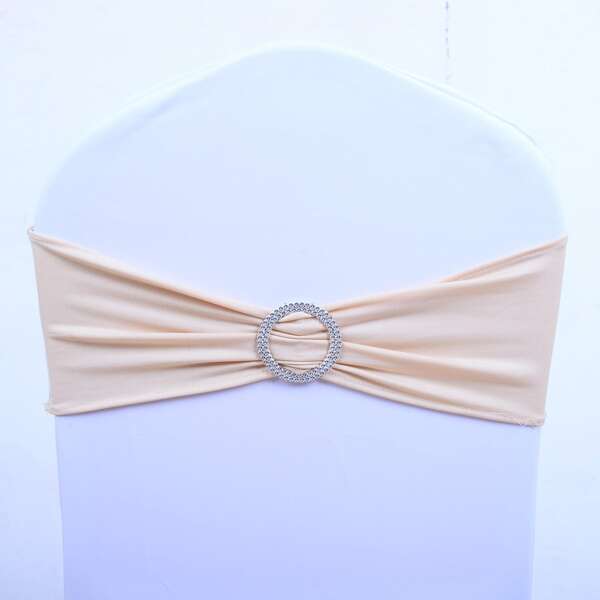 

10pcs Stretchy Bow Chair Back Decoration, Beige