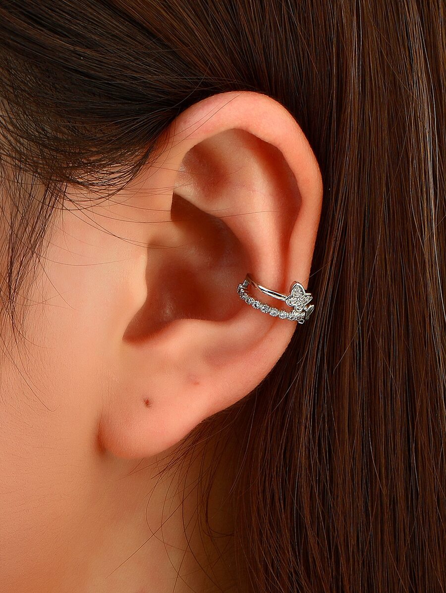 Cubic Zirconia Butterfly Ear Cuff