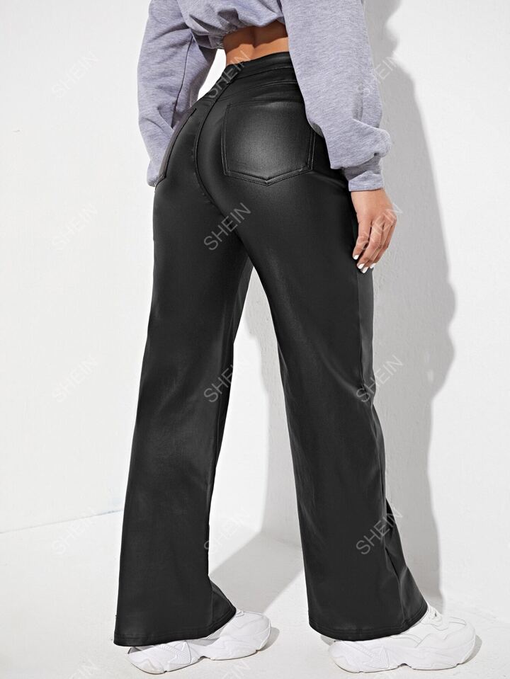 SHEIN EZwear Damen Modische lässige Hose in einfarbiger gerader 