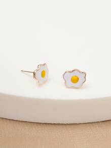 煎蛋設計耳釘 - 彩色 - 查看 2