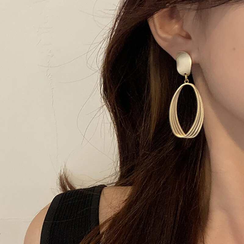 

Geo Drop Earrings, Gold