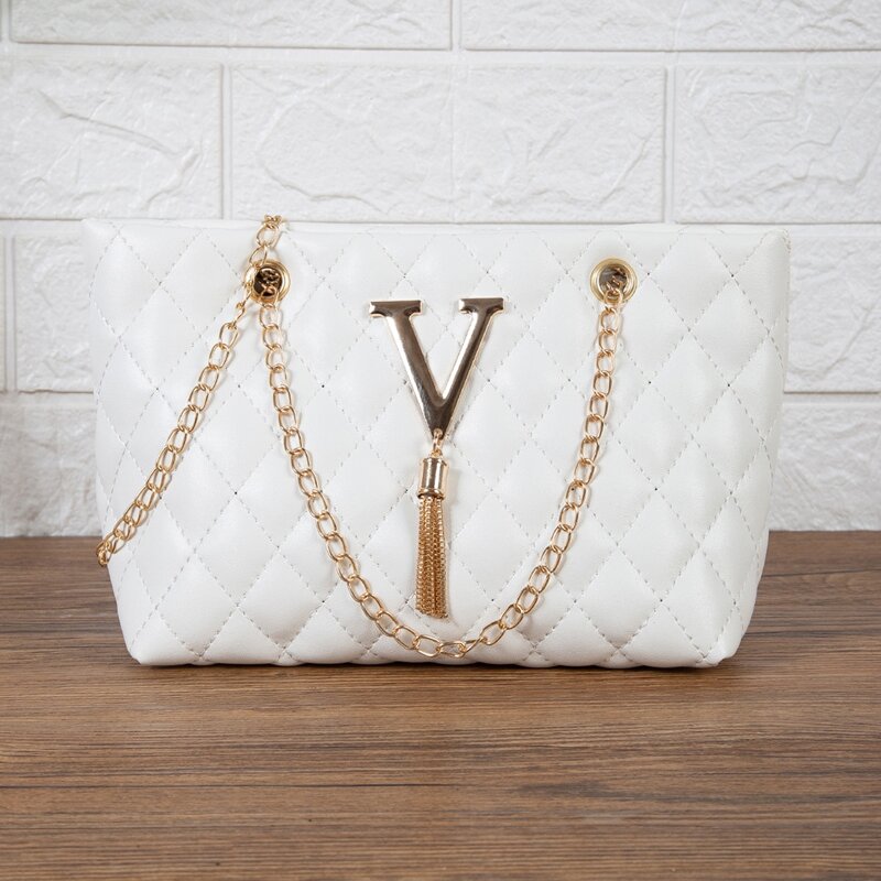 

Quilted Shoulder Bag, White