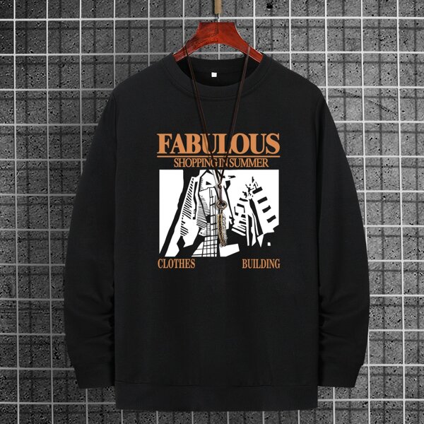 

Men Letter Graphic Sweatshirt, Black