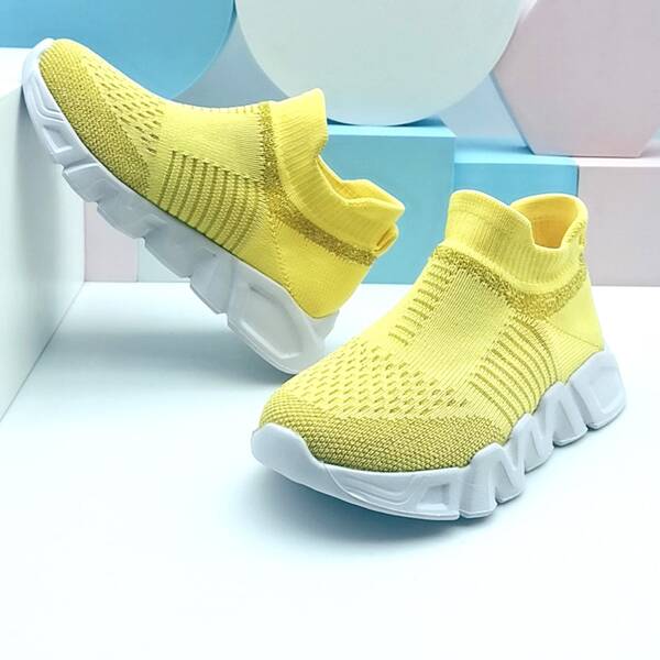 

Boys Knit Detail Slip On Sneakers, Yellow