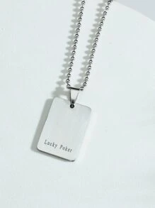 Collar de acero inoxidable con símbolo de naipes para hombres de moda y popular para regalo de joyería y para una apariencia elegante - Multicolor - Ver 4