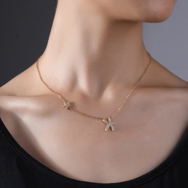 

Starfish Pendant Necklace, Gold