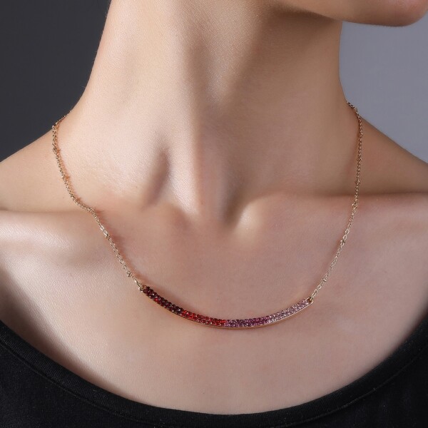

Zircon Decor Necklace, Multicolor
