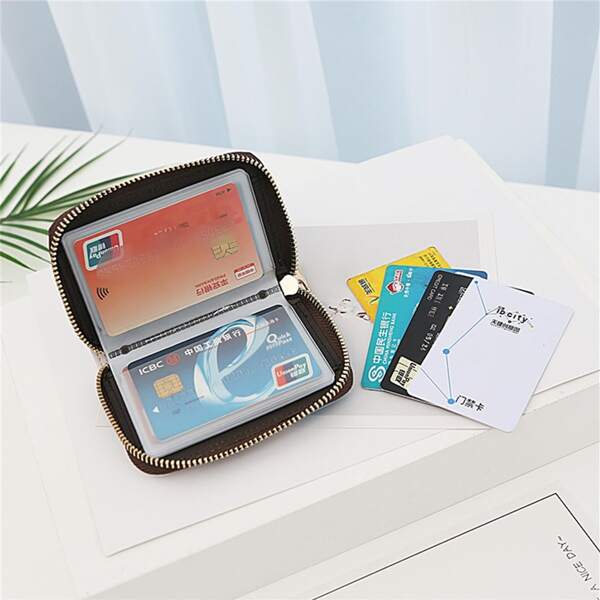 

Cartoon Graphic Zip Around Small Wallet, Multicolor