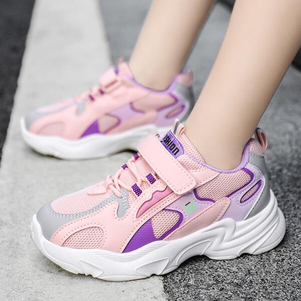 

Girls Colorblock Breathable Sneakers, Pink