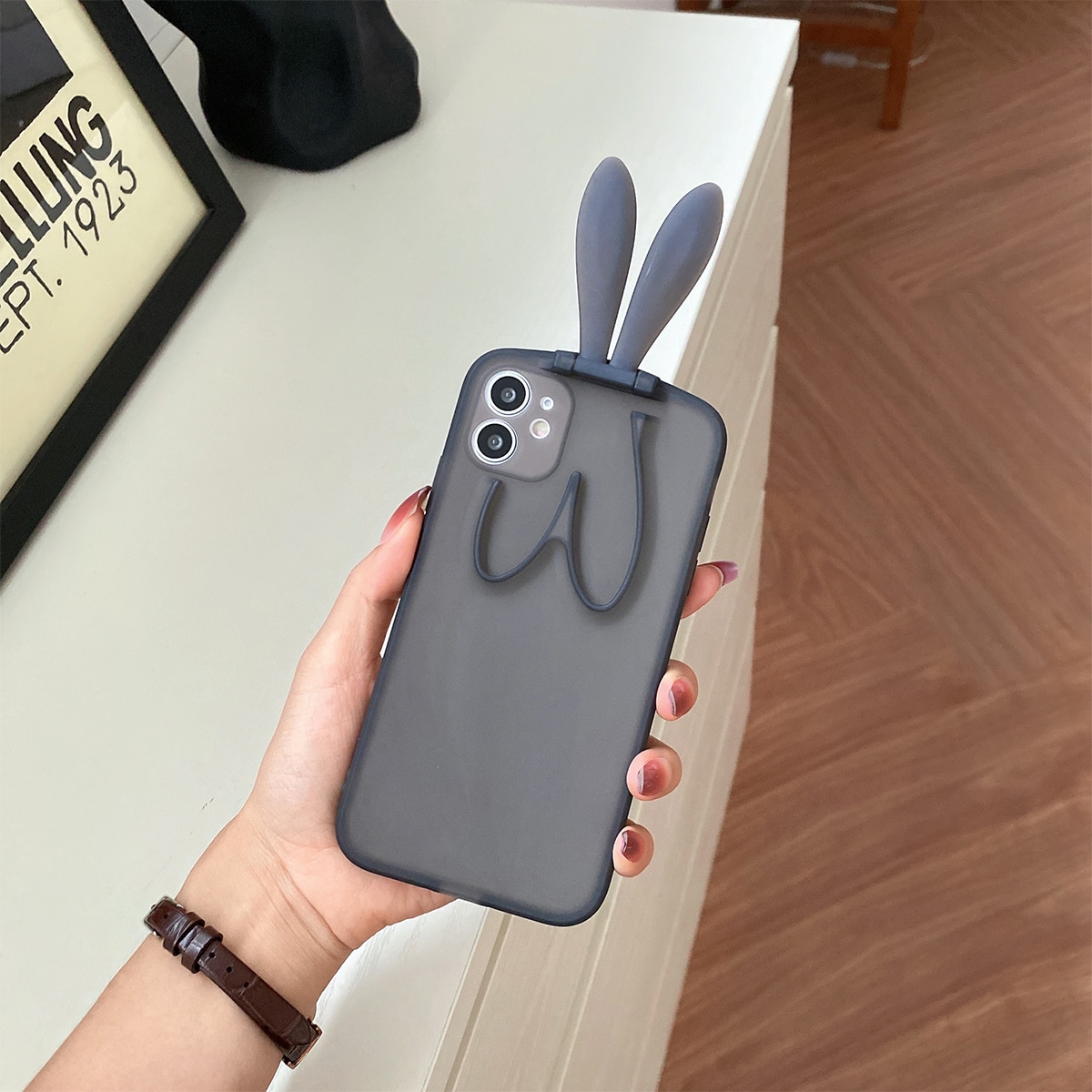 Чехол для телефона с держателем в форме кроличьих ушей