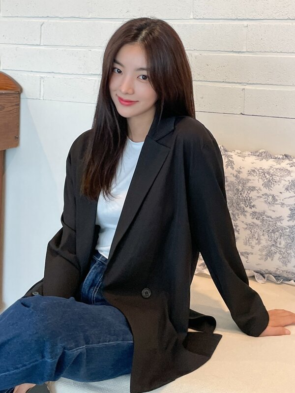 DAZY 纯色休闲商务通勤夹克女式西装外套，秋季服装