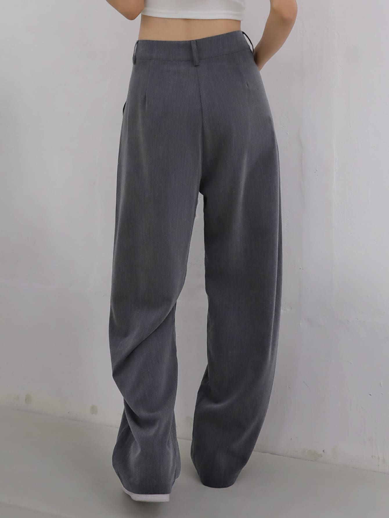 High Waist Slant Pocket Pants Women Dress Pants
