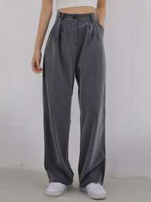 DAZY High Waist Slant Pocket Pants Women Dress Pants - Dark Grey - View 3