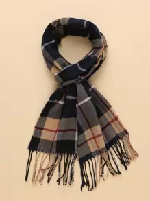 Plaid Print Scarf - Multicolor - View 2