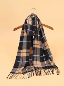 Plaid Print Scarf - Multicolor - View 1