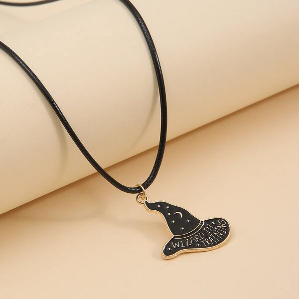 

Halloween Witch Hat Charm Necklace, Black