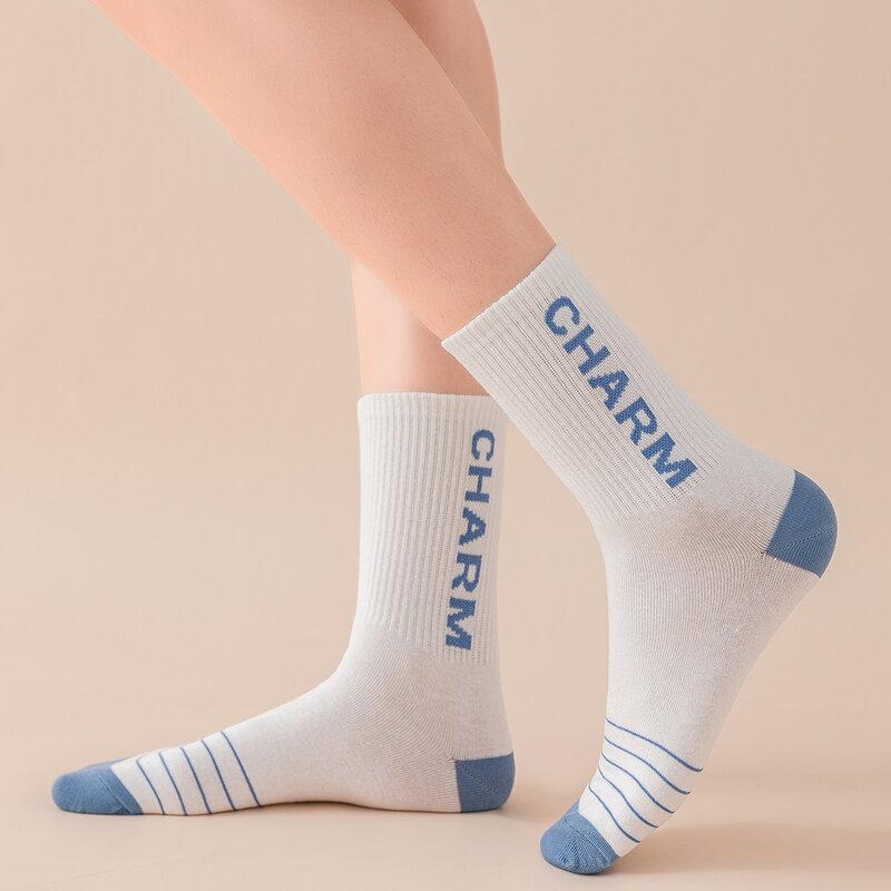 

Letter Graphic Crew Socks, Multicolor