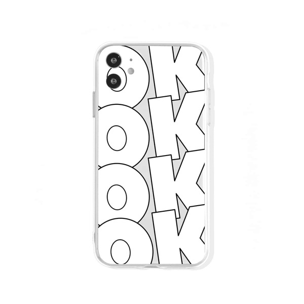 

Letter Graphic Phone Case, Black and white