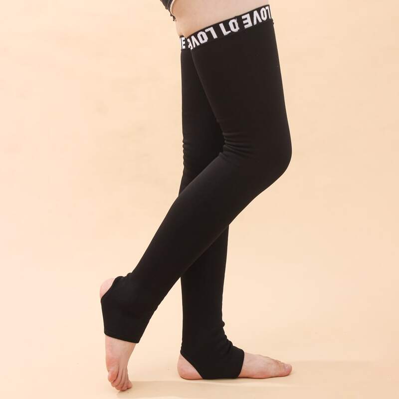 

Letter Graphic Over The Knee Socks, Black