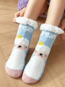 Calcetines suaves con estampado de dibujos animados - Multicolor - Ver 2