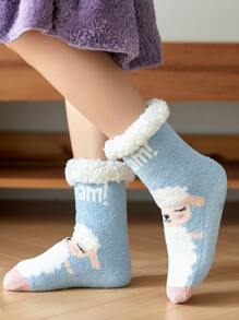 Calcetines suaves con estampado de dibujos animados - Multicolor - Ver 4