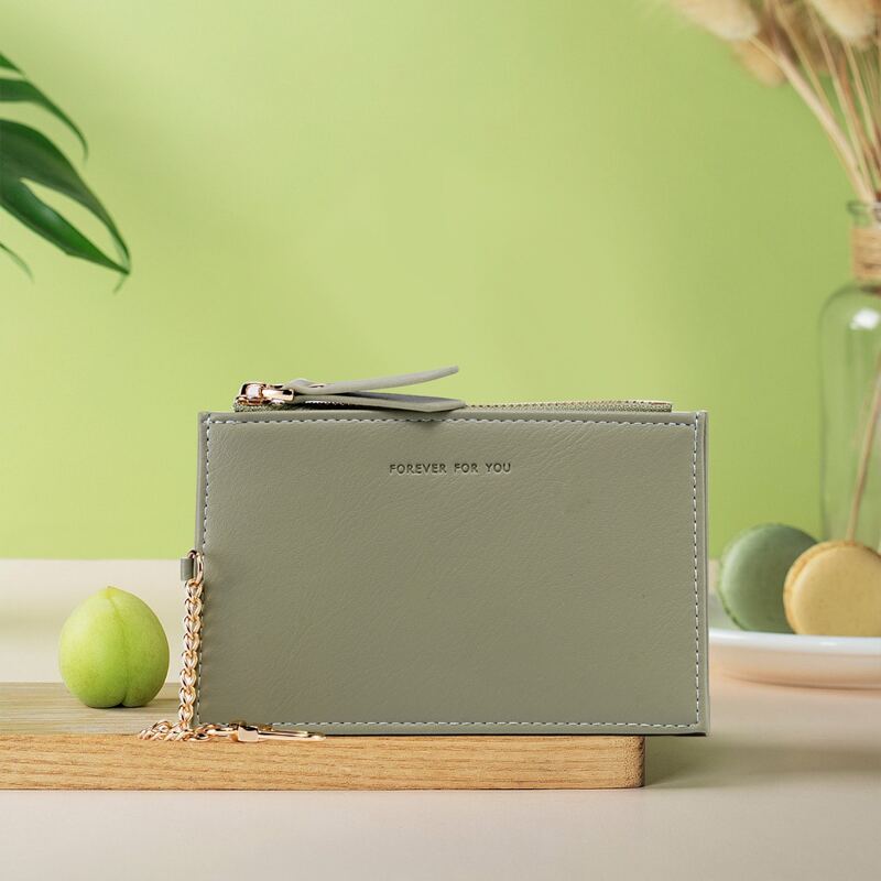

Minimalist Zip Purse, Green