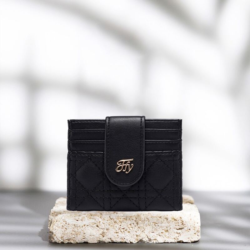 

Quilted Card Holder, Black
