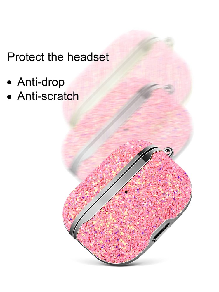 Glitter Case Compatible With AirPods - Pink - View 6