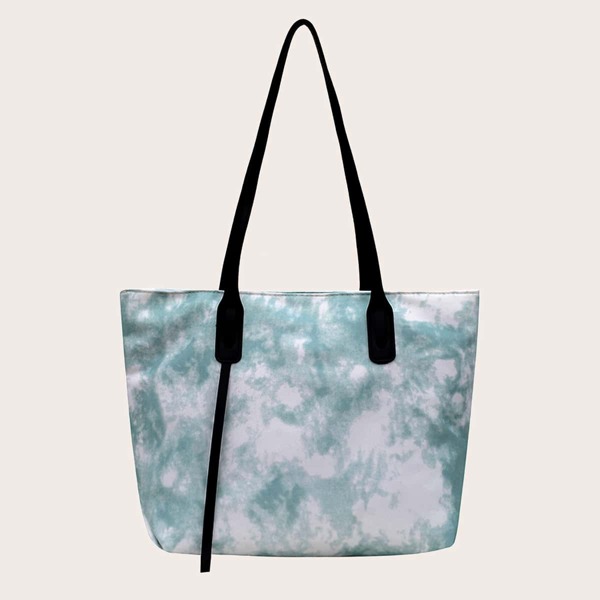 

Tie Dye Large Capacity Tote Bag, Green