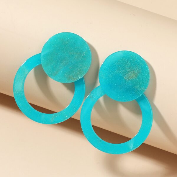 

Round Drop Earrings, Royal blue