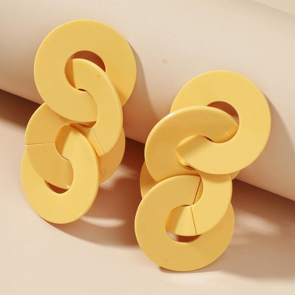 

Minimalist Drop Earrings, Yellow