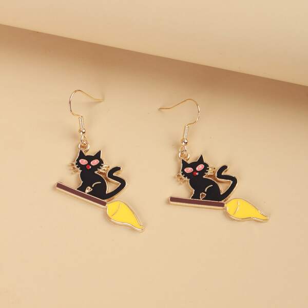 

Cat Decor Drop Earrings, Multicolor
