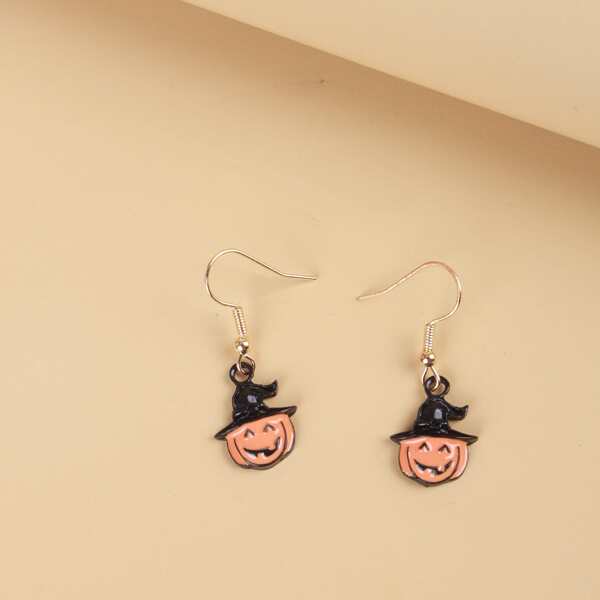 

Halloween Pumpkin Decor Drop Earrings, Multicolor