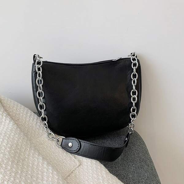 

Girls Minimalist Baguette Bag, Black