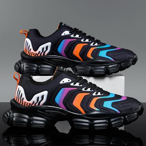 

Men Colorblock Lace Up Front Sneakers, Multicolor