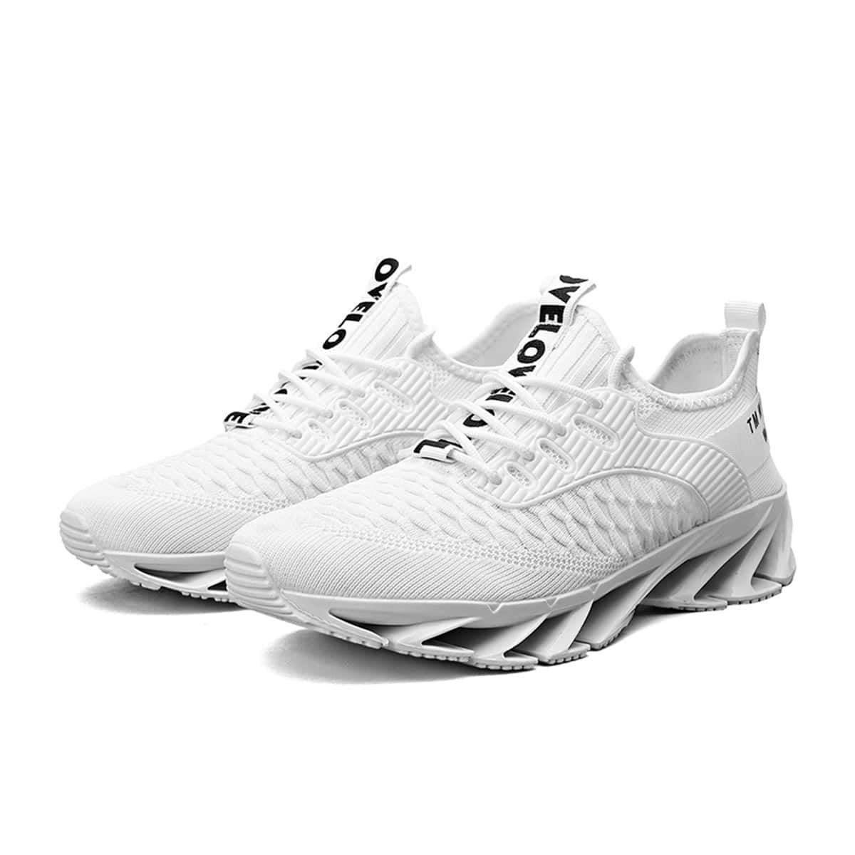 

Guys Letter Graphic Breathable Running Shoes, White