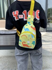 兒童卡通圖案單肩包 - 黃色 - 查看 1